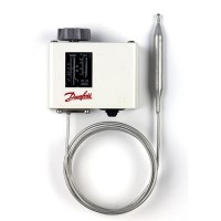 DANFOSS 060L112666 — Реле температуры (термостат) KP, IP 30/44, диапазон регулирования 50...100 °C, длина трубки 2 м 060L112666