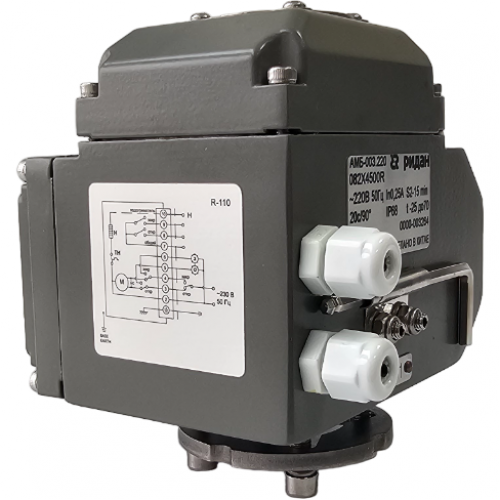 РИДАН 082X4836R — Затвор дисковый ЗДМ с резьбовыми проушинами PN16, DN150, диск — чугун, с электроприводом 220В 