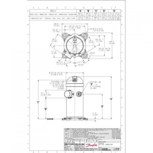 DANFOSS HRM042T4LP6 Компрессор спиральный 