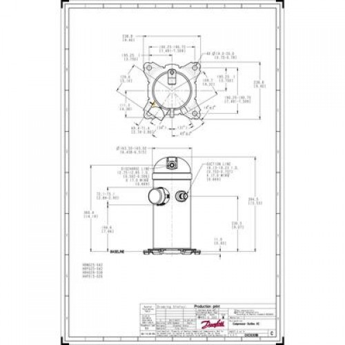 DANFOSS HRM034T4LP6 Компрессор спиральный 