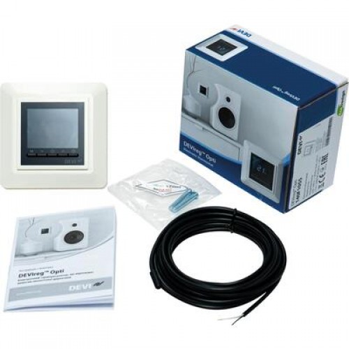 DEVI DEVIreg Opti 140F1055 — Программируемый терморегулятор со встроенными программами таймера, белый 