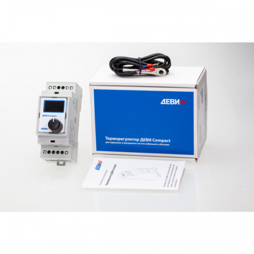 ДЕВИ 140F5020R — ДЕВИ Compact терморегулятор, мощность 3 Вт, размеры: 90,2 х 36,3 х 72, класс защиты IP 20 
