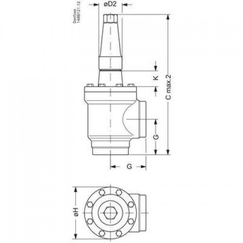 DANFOSS 148B5901 — Запорный клапан SVA-S 80 D ANG CAP 