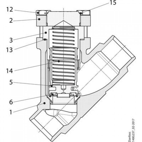 DANFOSS 148B6581 — Клапан обратный CHV-X 15 D STR 