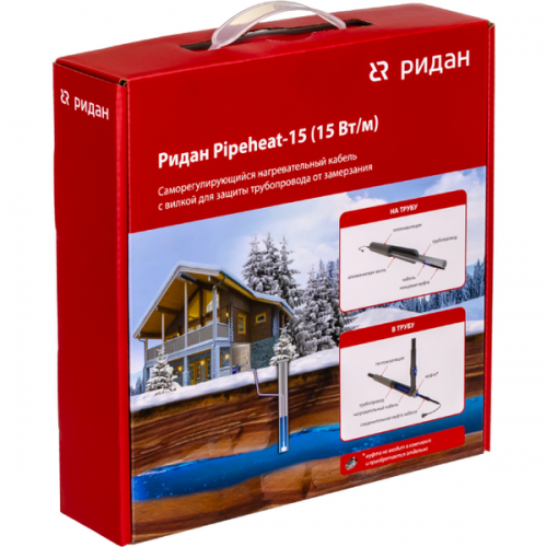 РИДАН 21RT0807R — Pipeheat-15 саморегулирующийся нагревательный кабель 16 м, 240 Вт, с вилкой 
